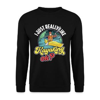 Ich Mag Kajakfahren Einfach Sehr Hobby Kayak Kajak - Unisex Pullover - Schwarz - Vorne - Alina (178cm) & Michal (187cm)