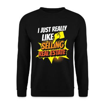 I like it easy to sell real estate brokers - Unisex Sweatshirt - black - Front - Alina (178cm) & Michal (187cm)