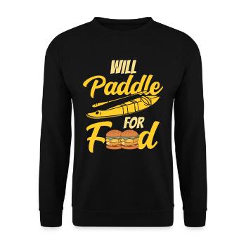 Paddeln Für Essen Hobby Kayak Kajak Kajakfahren - Unisex Pullover - Schwarz - Vorne - Alina (178cm) & Michal (187cm)