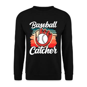 Baseball Catcher Baseball Catcher Player Hobby - Unisex Sweatshirt - black - Front - Alina (178cm) & Michal (187cm)