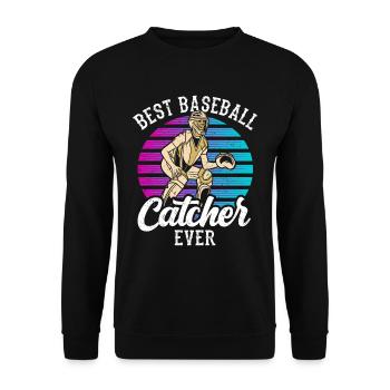 Best Baseball Catcher Ever Hobby Catcher - Unisex Sweatshirt - black - Front - Alina (178cm) & Michal (187cm)