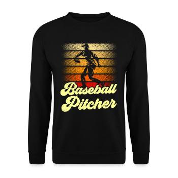 Baseball Pitcher Player Thrower Hobby - Unisex Sweatshirt - black - Front - Alina (178cm) & Michal (187cm)
