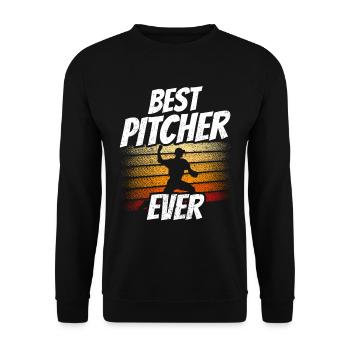 Bester Baseball Pitcher Aller Zeiten Hobby Werfer - Unisex Pullover - Schwarz - Vorne - Alina (178cm) & Michal (187cm)