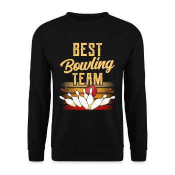 Best Bowling Team Hobby Team Bowling Bowler - Unisex Sweatshirt - black - Front - Alina (178cm) & Michal (187cm)