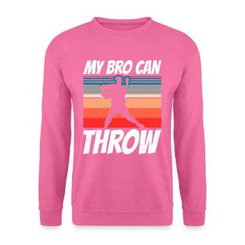 Mein Bruder Kann Werfen Werfer Baseball Pitcher - Unisex Pullover - Pink - Vorne