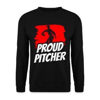 Stolzer Baseball Pitcher Spieler Werfer Hobby - Unisex Pullover - Schwarz - Vorne - Alina (178cm) & Michal (187cm)