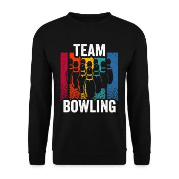 Team Bowling Hobby Mannschaft Bowler - Unisex Pullover - Schwarz - Vorne - Alina (178cm) & Michal (187cm)