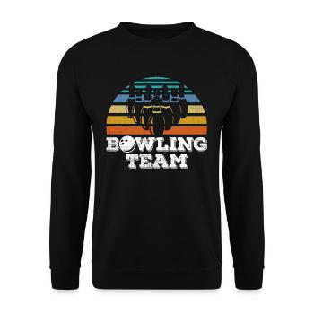 Bowling Team Hobby Bowler Mannschaft - Unisex Pullover - Schwarz - Vorne - Alina (178cm) & Michal (187cm)