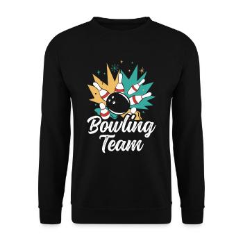 Bowling Team Hobby Bowler Mannschaft - Unisex Pullover - Schwarz - Vorne - Alina (178cm) & Michal (187cm)