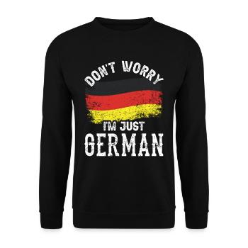 Keine Sorge Ich Bin Nur Deutscher Deutsch Stimme - Unisex Pullover - Schwarz - Vorne - Alina (178cm) & Michal (187cm)