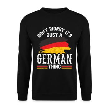 No fear is just a German thing German - Unisex Sweatshirt - black - Front - Alina (178cm) & Michal (187cm)
