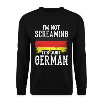 Ich Schreie Nicht Es Ist Nur Deutsch Deutschland - Unisex Pullover - Schwarz - Vorne - Alina (178cm) & Michal (187cm)