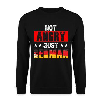 Not angry only German Germany's voice - Unisex Sweatshirt - black - Front - Alina (178cm) & Michal (187cm)