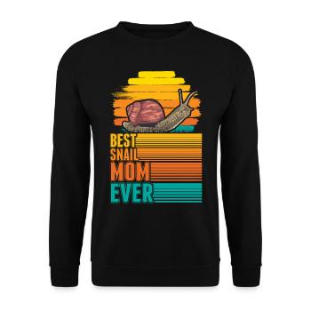 Best Snail Mom Ever Schnecken Mama - Unisex Pullover - Schwarz - Vorne - Alina (178cm) & Michal (187cm)