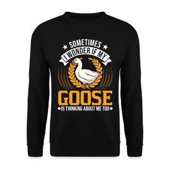 Geese Gift Goose Farmer Goose Goose - Unisex Sweatshirt - black - Front - Alina (178cm) & Michal (187cm)