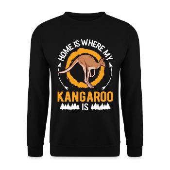 Home is where my kangaroo is - Unisex Sweatshirt - black - Front - Alina (178cm) & Michal (187cm)