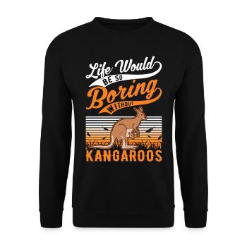 Australian Kangaroo Australia Kangaroo - Unisex Sweatshirt - black - Front - Alina (178cm) & Michal (187cm)