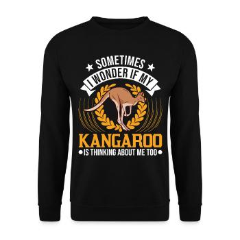 Kangourou australien Kangourou australien - Sweat-shirt Unisexe - noir - Devant - Alina (178cm) & Michal (187cm)