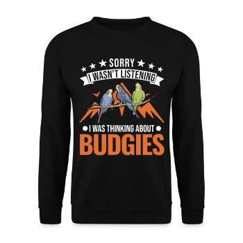 Budgerigar Cadeau Welli Perruche - Sweat-shirt Unisexe - noir - Devant - Alina (178cm) & Michal (187cm)