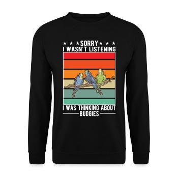 Budgerigar Cadeau Welli Perruche - Sweat-shirt Unisexe - noir - Devant - Alina (178cm) & Michal (187cm)