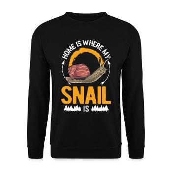 La maison est l’endroit où sont mes escargots - Sweat-shirt Unisexe - noir - Devant - Alina (178cm) & Michal (187cm)