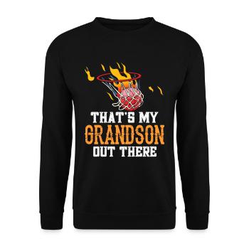 This is my grandson out there playing basketball - Unisex Sweatshirt - black - Front - Alina (178cm) & Michal (187cm)