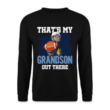 Das Ist Mein Enkel Da Draußen American Football - Unisex Pullover - Schwarz - Vorne - Alina (178cm) & Michal (187cm)