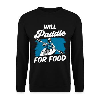 Paddeln Für Essen Kajak Kajakfahren Kayak Hobby - Unisex Pullover - Schwarz - Vorne - Alina (178cm) & Michal (187cm)