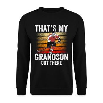 Voici mon petit-fils là-bas au passe-temps de hockey - Sweat-shirt Unisexe - noir - Devant - Alina (178cm) & Michal (187cm)
