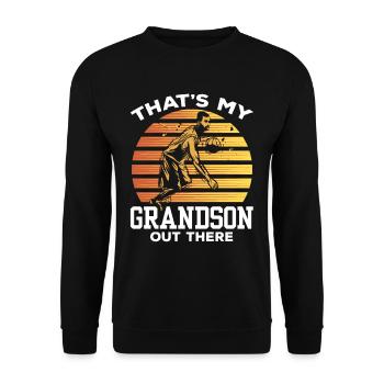 Das Ist Mein Enkel Da Draußen Beim Basketball - Unisex Pullover - Schwarz - Vorne - Alina (178cm) & Michal (187cm)