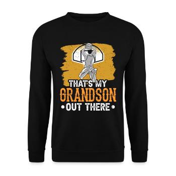 Das Ist Mein Enkel Da Draußen Beim Basketball - Unisex Pullover - Schwarz - Vorne - Alina (178cm) & Michal (187cm)
