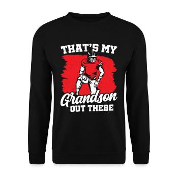 Das Ist Mein Enkel Da Draußen American Football - Unisex Pullover - Schwarz - Vorne - Alina (178cm) & Michal (187cm)