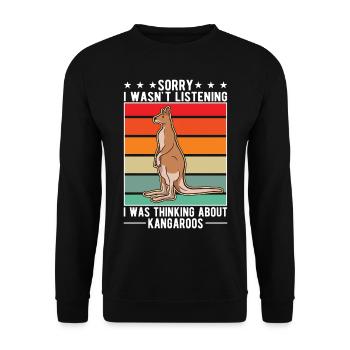 Kangourou australien Kangourou australien - Sweat-shirt Unisexe - noir - Devant - Alina (178cm) & Michal (187cm)