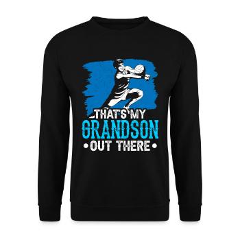 This is my grandson out there playing volleyball - Unisex Sweatshirt - black - Front - Alina (178cm) & Michal (187cm)