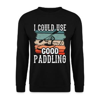 Ich Könnte Ein Gutes Paddeln Gebrauchen Kayak - Unisex Pullover - Schwarz - Vorne - Alina (178cm) & Michal (187cm)