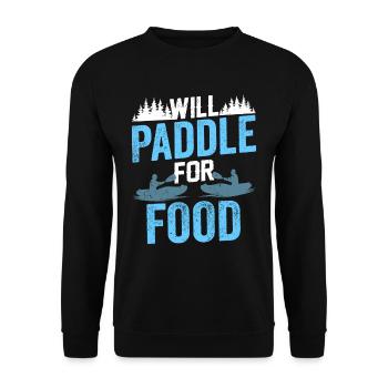 Paddeln Für Essen Kajakfahren Kajak Kayak Hobby - Unisex Pullover - Schwarz - Vorne - Alina (178cm) & Michal (187cm)