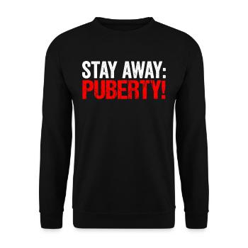 Stay Away: Puberty Adult Teen - Unisex Sweatshirt - black - Front - Alina (178cm) & Michal (187cm)