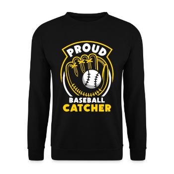 Proud Baseball Catcher Hobby Player Catcher - Unisex Sweatshirt - black - Front - Alina (178cm) & Michal (187cm)