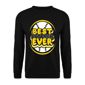 Best Catcher Ever Baseball Hobby Catcher - Unisex Sweatshirt - black - Front - Alina (178cm) & Michal (187cm)