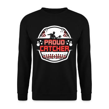 Proud Catcher Catcher Player Baseball Hobby - Unisex Sweatshirt - black - Front - Alina (178cm) & Michal (187cm)