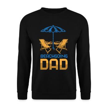 Beach visit Father Beach Beach beach holiday beach - Unisex Sweatshirt - black - Front - Alina (178cm) & Michal (187cm)