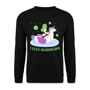 J’adore les amateurs de plage de vacances à la plage - Sweat-shirt Unisexe - noir - Devant - Alina (178cm) & Michal (187cm)