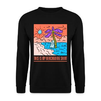 Ceci est ma chemise de plage plage vacances plage - Sweat-shirt Unisexe - noir - Devant - Alina (178cm) & Michal (187cm)