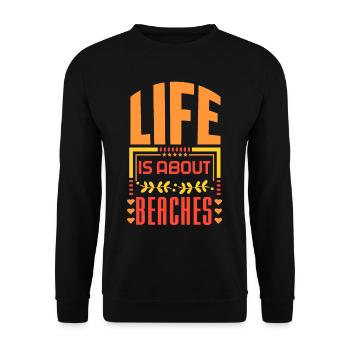 La vie se compose de plages vacances à la plage - Sweat-shirt Unisexe - noir - Devant - Alina (178cm) & Michal (187cm)
