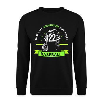 Das Ist Mein Enkel Da Draußen Beim Baseball Sport - Unisex Pullover - Schwarz - Vorne - Alina (178cm) & Michal (187cm)