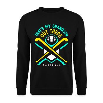 Das Ist Mein Enkel Da Draußen Beim Baseball Sport - Unisex Pullover - Schwarz - Vorne - Alina (178cm) & Michal (187cm)