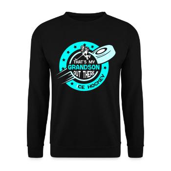 Voici mon petit-fils là-bas au passe-temps de hockey - Sweat-shirt Unisexe - noir - Devant - Alina (178cm) & Michal (187cm)