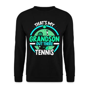 C’est mon petit-fils là-bas sport d’athlète de tennis - Sweat-shirt Unisexe - noir - Devant - Alina (178cm) & Michal (187cm)