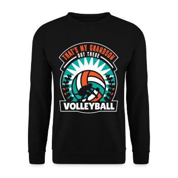 This is my grandson out there playing volleyball - Unisex Sweatshirt - black - Front - Alina (178cm) & Michal (187cm)