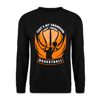 Das Ist Mein Enkel Da Draußen Beim Basketball - Unisex Pullover - Schwarz - Vorne - Alina (178cm) & Michal (187cm)